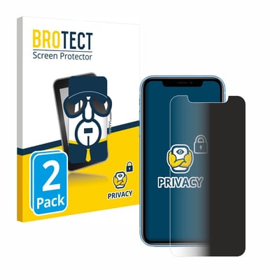 BROTECT - privacy screenprotector voor Apple iPhone XR / 11 - Folie Beschermfolie Blauwlichtfilter 2 Stuks