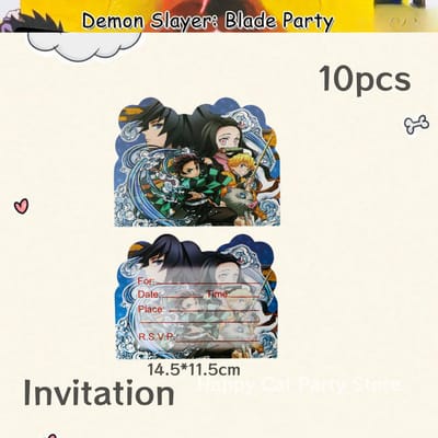 Décoration Fête d'Anniversaire Demon Slayer Kimetsu No Yaiba Vaisselle Nappe Assiette Tasse Ballon Baby Shower Cadeaux Enfants Articles de Fête