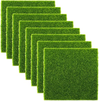Kunstmos Decoratie - Kunstgras Gazon - Doe-het-zelf Projecten - Realistisch Uiterlijk - 15x15 cm per stuk - Groen