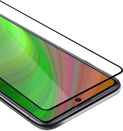 Cadorabo Screenprotector geschikt voor Xiaomi RedMi NOTE 9 PRO / NOTE 9S Volledig scherm pantserfolie Beschermfolie in TRANSPARANT met ZWART - Gehard (Tempered) display beschermglas in 9H hardheid met 3D Touch