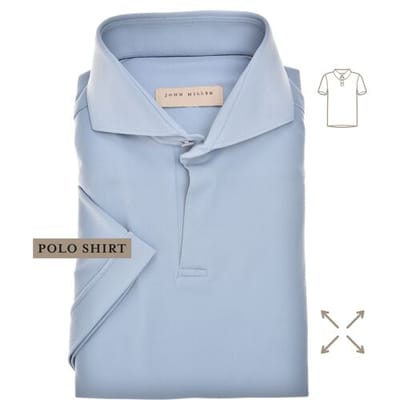 John Miller The Miller Short Sleeve Hyperstretch Poloshirt Blauw-Grijs / male