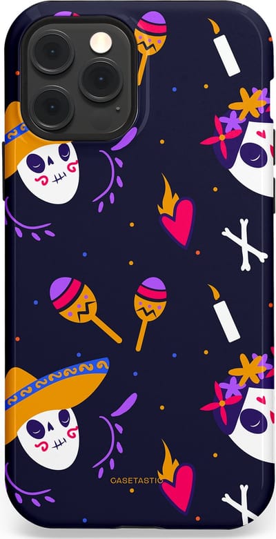 Casetastic Hoesje Geschikt voor Apple iPhone 12/12 Pro Magsafe - Stijlvolle Beschermende Duo-layer Case - Muertos fiësta