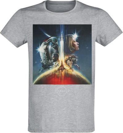 Starfield Box Art T-shirt grijs M Katoen - Bethesda, Fan merch, Gaming