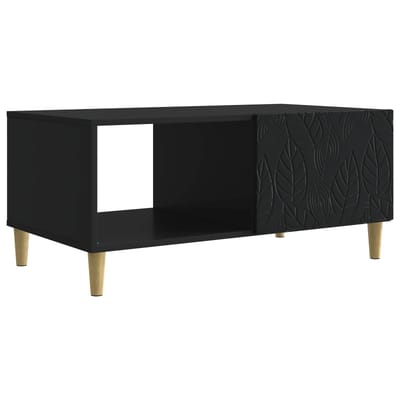 vidaXL - Salontafel - Zwart - 90 - x - 50 - x - 40 - cm - Bewerkt - hout