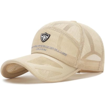 Zomer Volledig Mesh Sneldrogende Baseballpet Ademend Net Zonneklep Mannen Vrouwen Buiten Anti-UV Tennis Golf Wandelen Sportpet Vizieren Adjustable beige