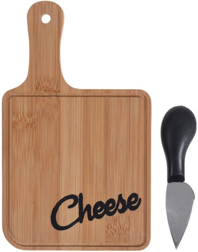 Dailygoody - Set van 2 Houten Kaasplanken met Kaasmes en Kaasvork
