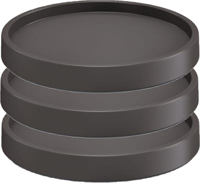 Plantenonderzetter/multiroller - 3x stuks - rond - antraciet - kunststof - 35 cm - Trolleys voor kamerplanten