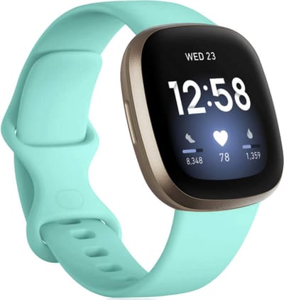 Bandje geschikt voor Fitbit Versa 3 - Maat L - Polsband - Horlogebandje - Siliconen - Blauw