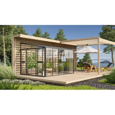 Vitavia Tuinkas Athena 8600 - Veiligheidsglas 10mm - Zwart - 266x334x239cm
