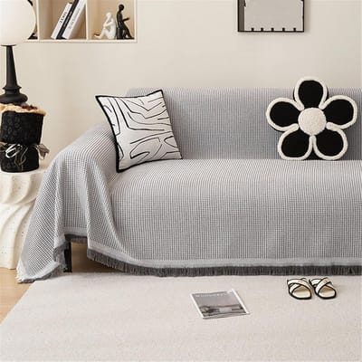 Wafel Plaid voor Bank en Fauteuil - Zacht en Omkeerbaar - Decoratieve Plaid in Diverse Maten