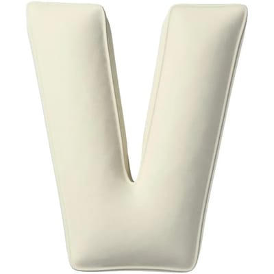 Kussen letter v Yellow Tipi Posh Velvet