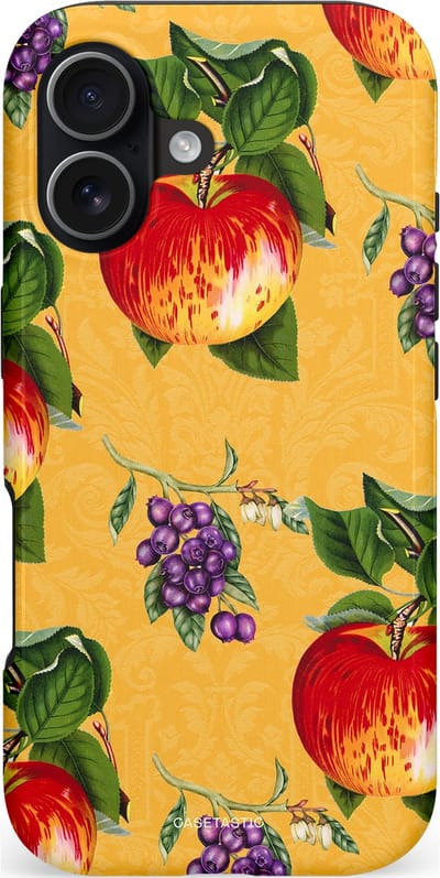 Casetastic hoesje geschikt voor Apple iPhone 17 - MagSafe - Dubbellaagse bescherming - Picknick - Fashion Case - Goud Donkergroen Rood Beige