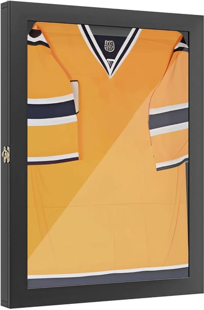 Archi Sportshirt Display Frame – Fotolijst - Zwart – Jersey Displaykast met Acryl Deur en Slot – 71 x 6,5 x 89 cm