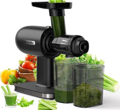 FIBILA Juicer - Slowjuicer - Sapcentrifuge - Sapmaker - Sap Extractor - Sap Machine Fruit en Groenten - Krachtige Motor - Zwart