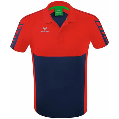 Erima Six Wings Polo Heren - Rood / New Navy | Maat: S