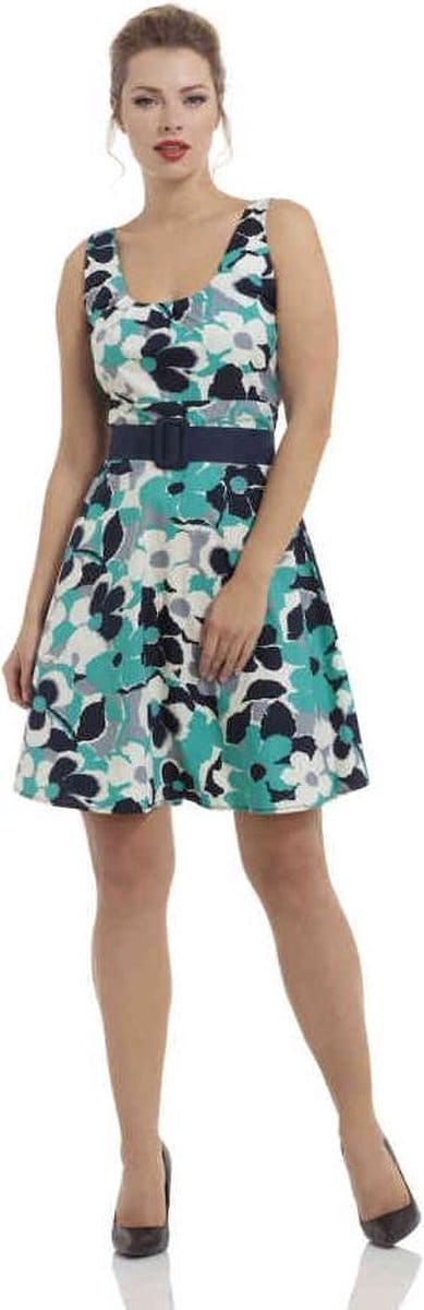 Voodoo Vixen - Arisa Belted Summer Korte jurk - XS - Groen