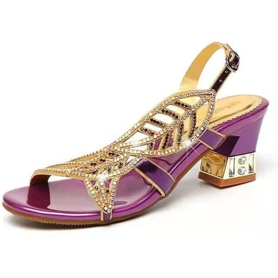 Zomer Strass Vissenmond Dikke Hoge Hak Lakleren Sandalen Feestjurk All-match Gekleurde Diamant Dames Schoenen 39 beige