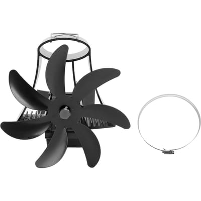 Houtkachelventilator Pijp Haardventilator 7 Bladen Kachelventilator Op Schoorsteen Stille Motoren Warmteaangedreven Hout zwart