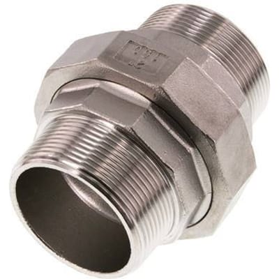 R 2'' RVS Borstnippel 3-delig met Conische afdichting 16 Bar - FL2S-M-SH-200R-C