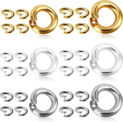 30 Stuks Open Einde Splitringen voor Sieraden Maken, 18K Goud en Zilver, Ideaal voor Armbanden en Ringen, Hoogwaardige Koperbasis, Diverse Maten 5mm en 7.5mm