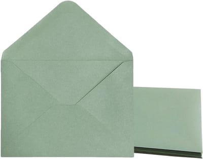 Set van 50 Sage Groene Enveloppen, Gekleurde Zelfklevende Enveloppen voor Bruiloften, Feestuitnodigingen en Wenskaarten
