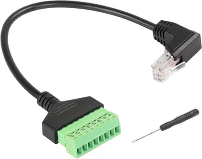 RJ45 Schroef Terminal - Ethernet Adapter - Netwerk Uitbreiden - 90 Graden Hoek - 30cm - Zwart