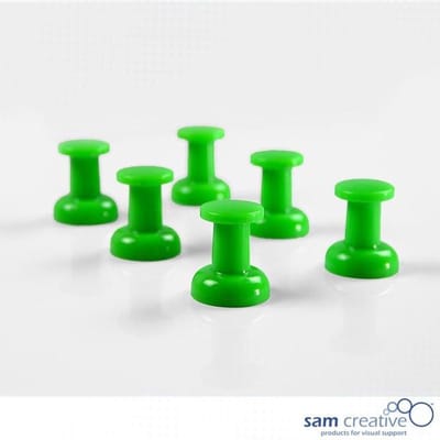Sam Creative Whiteboard Magneten - Prikbord Jumbo Pins - 20mm - Groen - 6 stuks