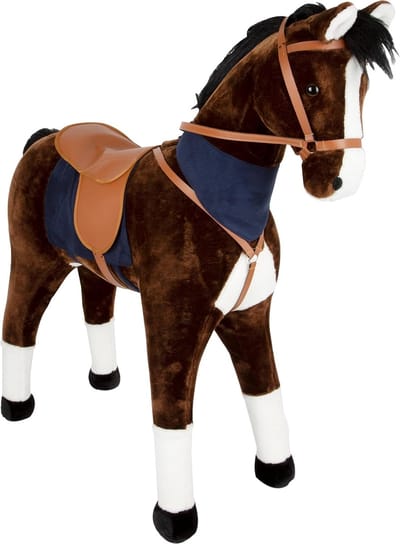 Bruin Stokpaard - Houten Paard - Rollenspel - Met Geluidseffecten - 100x25x75 cm - Meerkleurig