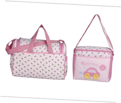 Luiertas Set - Baby Verzorgingstas - Onderweg Met Baby - 4-delige Set - Grote Capaciteit - Roze