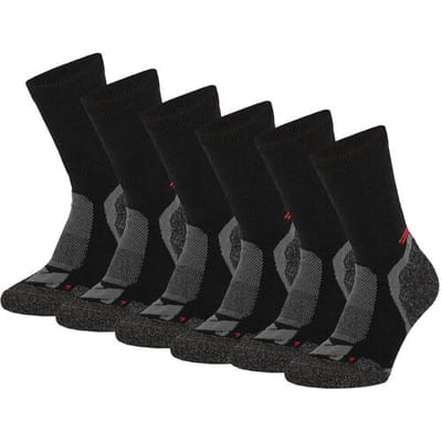 Xtreme Hiking Sokken Wol - 6 paar - Extra Warm - Anatomisch Gevormd Voetbed - Multi Zwart - Maat 35/38