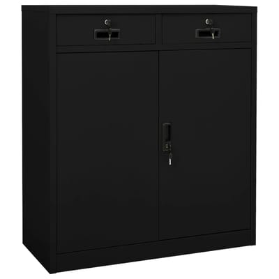 vidaXL - Kantoorkast - 90x40x102 - cm - staal - zwart