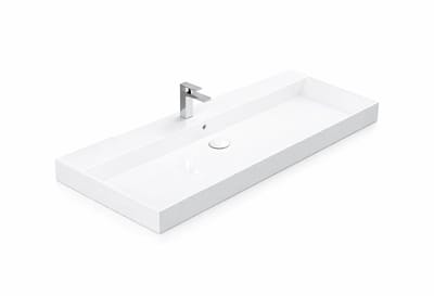 DutchLine - Ensan Keramische Wastafel Vierkant - Wit - 980x455mm