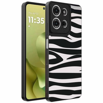 Geschikt voor Motorola Moto G86 Telefoonhoesje met zebra opdruk - TPU backcover case zebra design - Zwart Wit - Smartphonica geschikt voor Motorola Moto G86