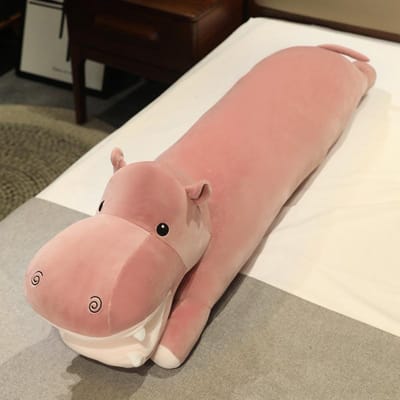 Enorm Zacht Nijlpaard Pluche Speelgoed 40 Inch Groot Knuffeldier Realistisch Knuffelbaar Verjaardagscadeau voor Kinderen Volwassenen 85cm roze