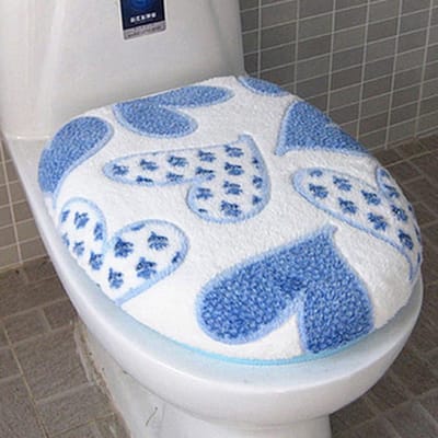 Toiletstoelhoes Set - Toiletbril Kussen - Hygiënisch Toiletbezoek - Zacht Pluche Materiaal - 2 Stuks - Zoals Afgebeeld