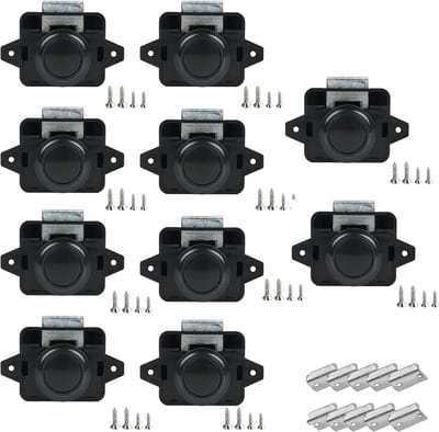 SnelShoppen - Pack van 10 Drukknoppen, Catch Deurslot, 14-16mm Meubelslot, Sleutelvrije Motorhome Sloten voor Motorhomes, Jachten, Boten, RV, Campingk