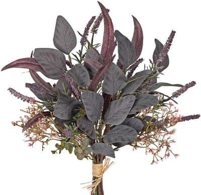 eucalyptus boeket 48 cm kunstmatige eucalyptus stengels met saliebladeren faux paars gebladerte struik kunstmatige takken voor vaas badkamer keuken tafel boerderij bruiloft decoratie