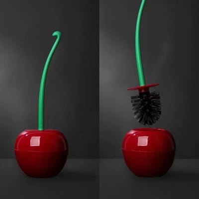 Rode Appel Toiletborstel Toiletborstelhouder Badkameraccessoires Creatieve Leuke Kersenvorm WC Borstel Toiletborstelhouder Set Decoratie zwart