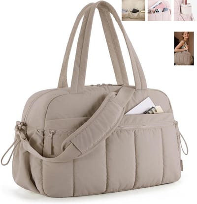 1 stuk – Sporttassen - Sporttas – Weekendtas voor dames – Handtas – Crossbodytas – Reistas – Waterdichte gymtas – Bagage – Compact & lichtgewicht – Stevig & duurzaam – Unisex – 41 x 18 x 29 cm - Kameel