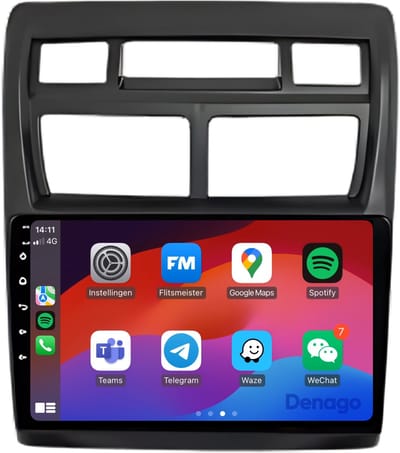 CarPlay autoradio geschikt voor Kia Sportage (2004 t/m 2010) | 9 inch | Android 13 | Draadloos Apple CarPlay & Android Auto | 2GB + 32GB | QuadCore processor | Denago DNG-A121 | 2025 model | 2004 2005 2006 2007 2008 2009 2010 | Bluetooth & Wifi