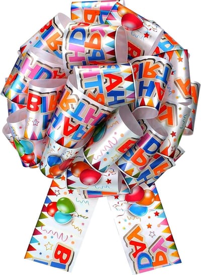 Verjaardagsstrikken Auto - Grote Strikken Cadeau - Geschenken Versieren - Zelfvormend Ontwerp - 16 Inch Diameter - Kleurrijk