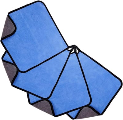 Auto Washandjes - Schoonmaakdoeken - Auto Reinigen - Hoge Absorptie - 4 Stuks - Blauw