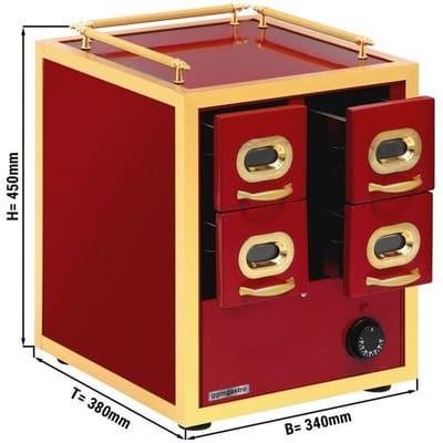 GGM Gastro Warmhaltebox - 2x 2 Schubladen - für Mandel & Nüsse Rood / Goud