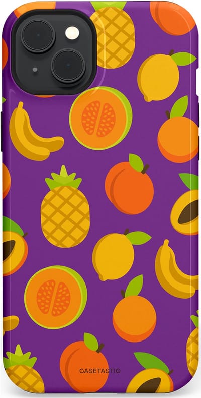 Casetastic Hoesje Geschikt voor Apple iPhone 15 Plus Magsafe - Stijlvolle Beschermende Duo-layer Case - Tropisch Fruit Feest