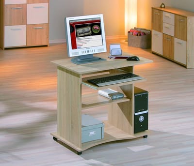 Computertafel Op Wielen Adda - Eik - Interlink - Laptoptafel - Bruin - Spaanplaat