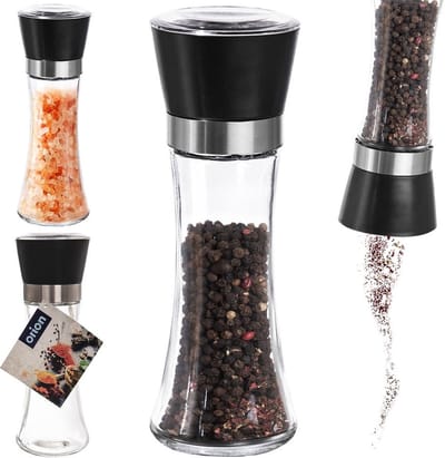 Zout- en Pepermolen Glas 18,5 cm - Peper- en Zoutmolen - Kruidenmolen - Zout en Peper Molen