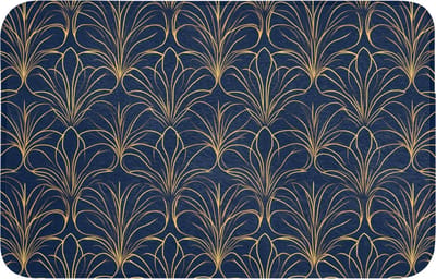 WC mat 80x50 cm - Antislip - Deco - Waaier - Blauw - Toiletmat - Vloermat - Douchemat - Toilet tapijt - Toiletmatten