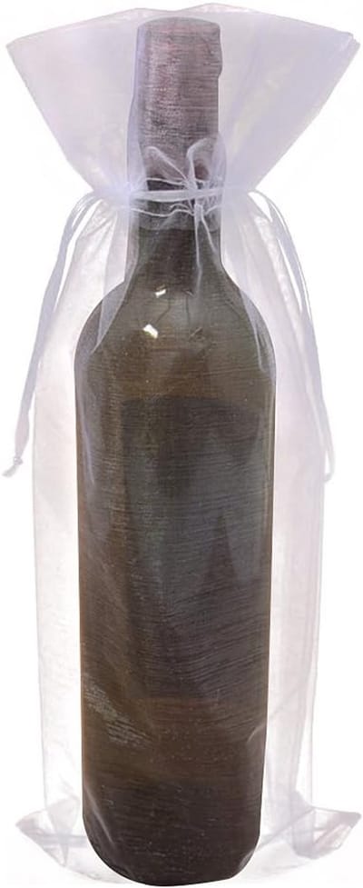 20x Organza Wijnfles Zakjes - Cadeauverpakking voor Wijnflessen - Feest & Bruiloft Decoratie (37x14 cm)
