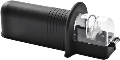Dastium Home - Messenslijper- Doortrekslijper - Aanzetstaal - Slijpsteen - Professionele Knife Sharpener - Compact & Veilig - Voor Keukenmessen, Koksmessen & Zakmessen