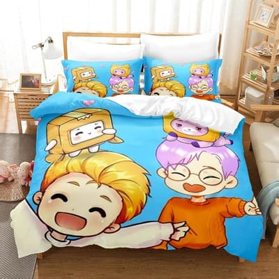 Lankybox Foxy Boxy Beddengoedsets Eenpersoons Tweepersoons Eenpersoons Tweepersoons Queen King Size Beddengoed Kinderkamer Decoratie Meisjes Slaapkamer Cartoon Dekbedovertrek Set Cadeau AU Single 140x210cm